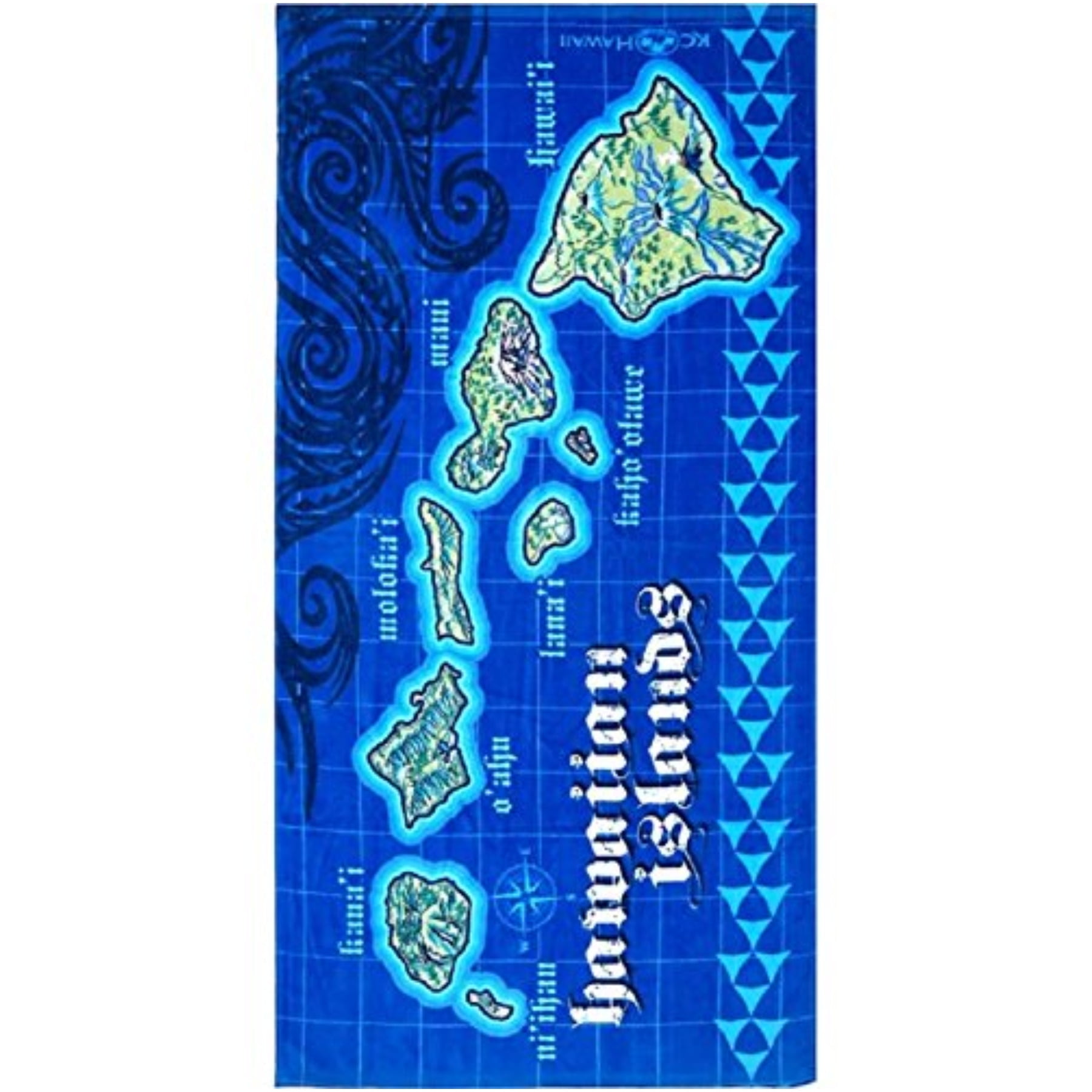 Island Impressions Cotton 30' x 60' Islands Map Beach Towel, 1 Each