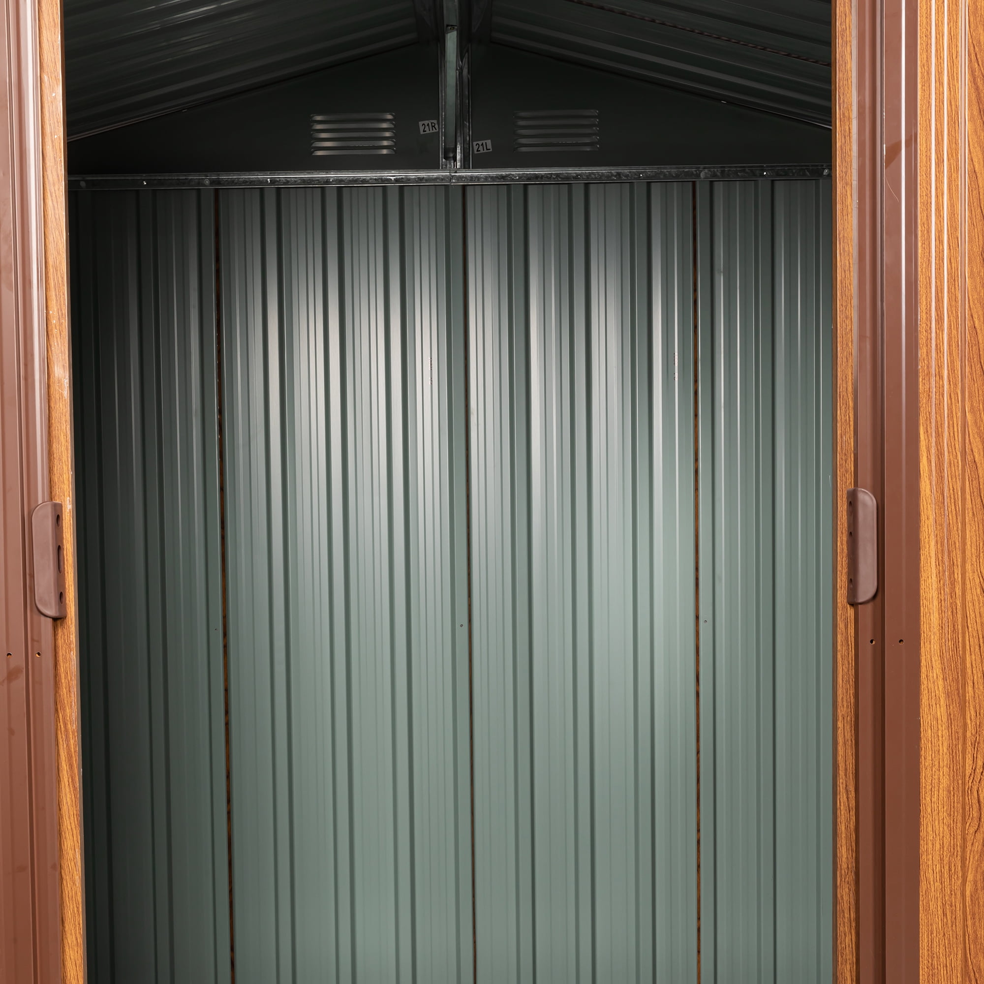 Aimee Lii 72"x63" Metal Outdoor Storage Shed, Utility Tool Shed Storage House, Metal Sheds Outdoor Storage for Backyard Garden Patio Lawn, Brown Aimee Lii 72"x63" Metal Outdoor Storage Shed, Utility Tool Shed Storage House, Metal Sheds Outdoor Storage for Backyard Garden Patio Lawn, Brown