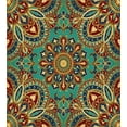 thumbnail image 3 of Mandala Duvet Cover Set, Pattern Style Eastern Medieval Motifs Oriental Ethnic, Decorative 3 Piece Bedding Set with 2 Pillow Shams, Queen Size, Teal Indigo Ruby, by Ambesonne, 3 of 3