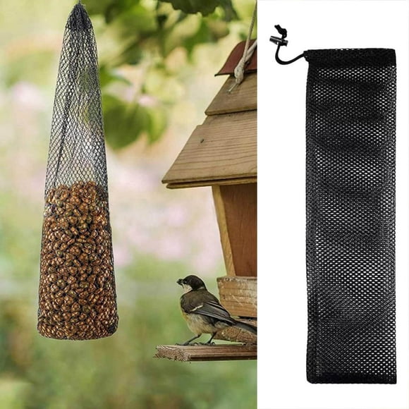 DHGDJ54G 6pcs Long Mesh Bag No Missing Hanging Wild Bird Food Bird Socks Mesh Bag Feeder For Goldfinch Hummingbird And Small Bird Feeder Hangers for outside Trees Porch Feeder Hook Heater Outdoor