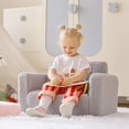 thumbnail image 2 of Sofá para niños pequeños ALIMORDEN 2 en 1 abatible Cuddly Sherpa Grey, 2 of 6