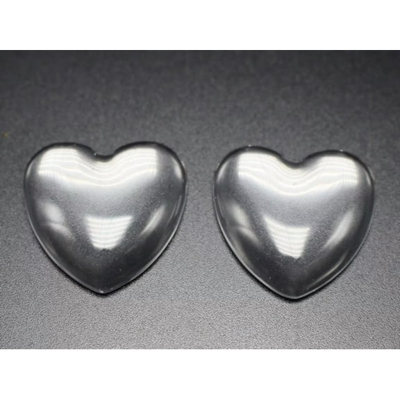 U8MO 10 Transparent Clear Love Heart Dome Flatback Glass Cabochon 30mm