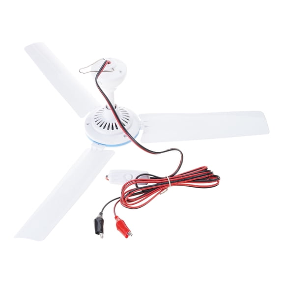 Household Hanging Fan 3 Leaves Ceiling Fan for Outdoor Hiking Barbecue 12V 24V Hanger Fan Outdoor Camping Supply