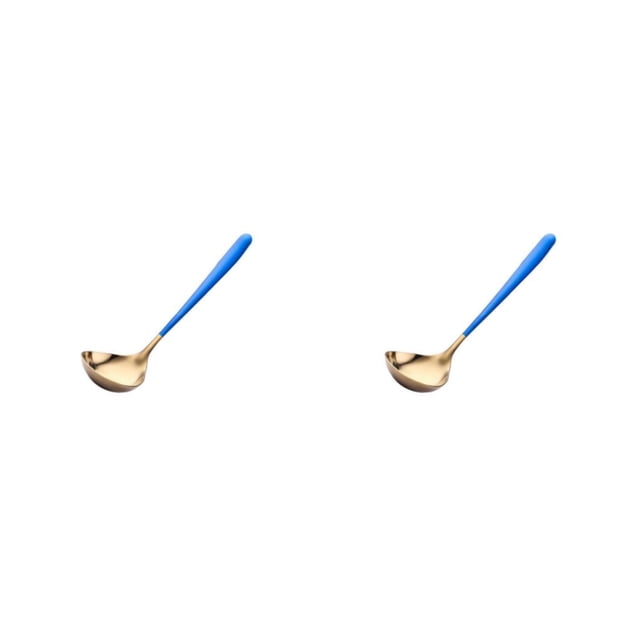 Reemplazo de cuchara para salsa Billuyoard Acero Inoxidable Pulido Oro Azul 2Conjunto