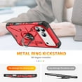 thumbnail image 2 of TECH CIRCLE for iPhone 16 Pro Rugged Shockproof Phone Case with Rotating Finger Ring Holder Kickstand, Compatible with Magnetic Car Mount, Slim Fit Lightweight Protective Hard Shell Cover, Red, 2 of 8