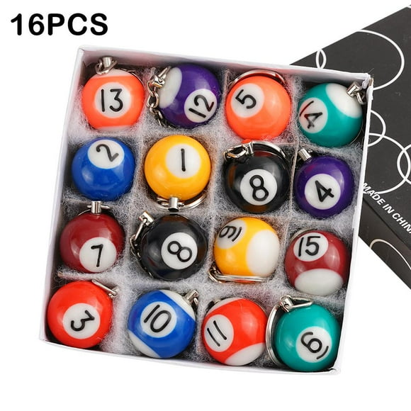 30mm Simulated Billiard Key Fob Personality Fashion Ball Jewelry Small Black Registration Mini No.8 Keyring K9A0