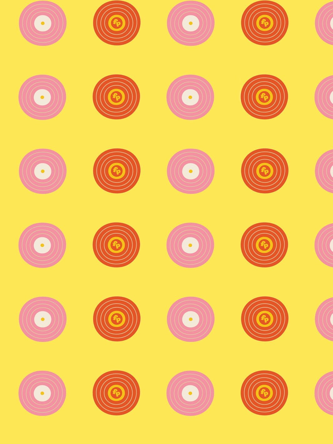 Records Removable Vinyl Wallpaper By Fisher-Price - Yellow
