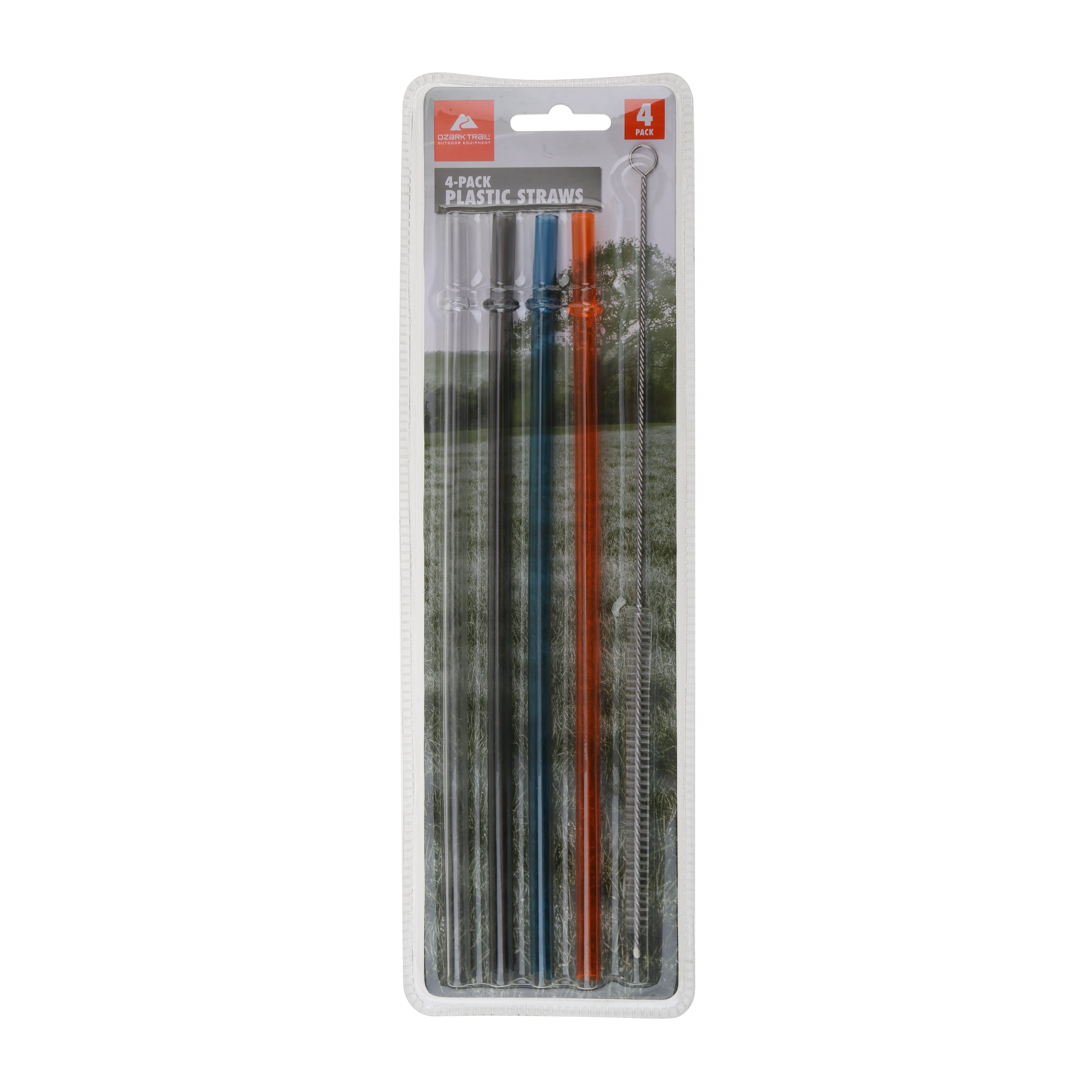 Ozark Trail 4-Pack Plastic Straws with Brush