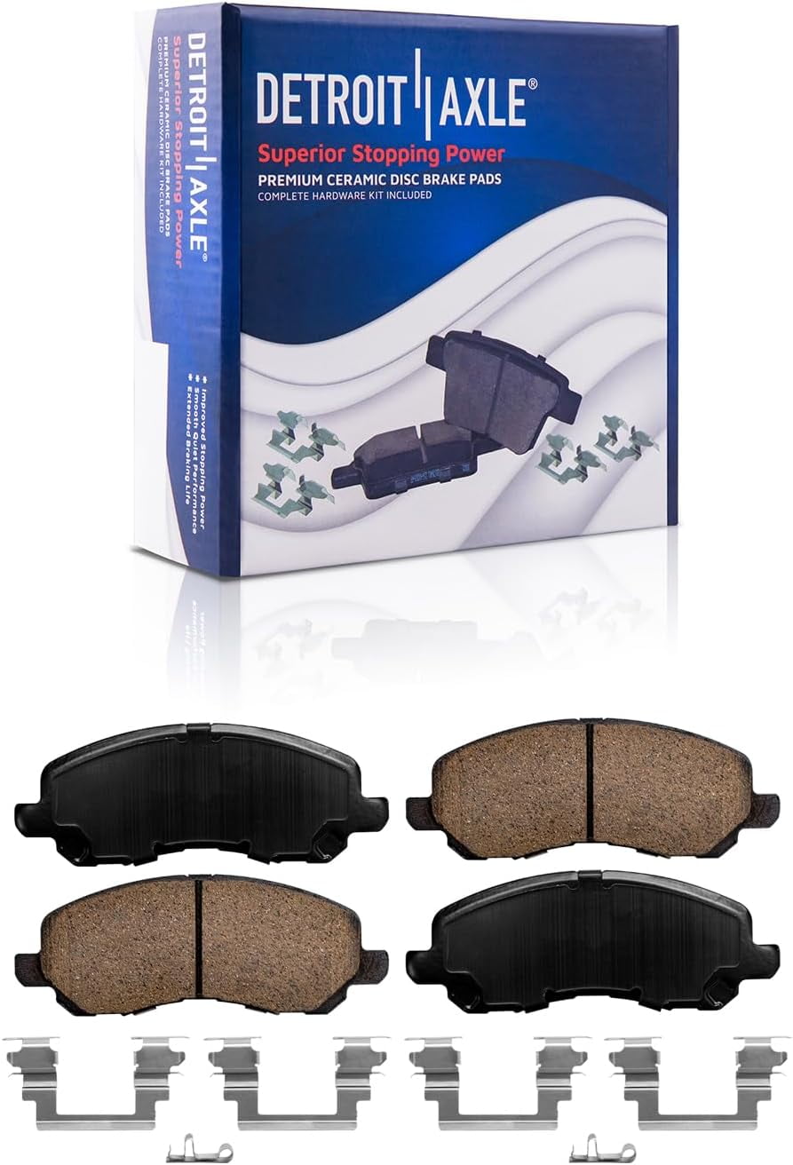 Detroit Axle - 8pc Brake Kit for 2014-2020 Mitsubishi Outlander 2016-2024 Outlander Sport, Drilled and Slotted Disc Brake Rotors Ceramic Brakes Pads : 11.57" inch Front and 11.89" inch Rear Rotor
