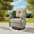 thumbnail image 3 of Ovios 3 Pieces Patio Furniture Set 2 Swivel Rocking Chairs Wicker Glider Chairs with Side Table for Backyard or Balcony, 3 of 8