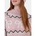thumbnail image 6 of No Boundaries Fairisle Jacquard Pullover and Beanie Set, 2-Piece, Women's and Women’s Plus, 6 of 9