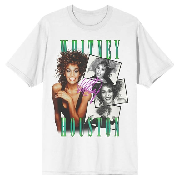 Whitney Houston Moment Of Truth World Tour Crew Neck Short Sleeve Men's White T-shirt
-Medium