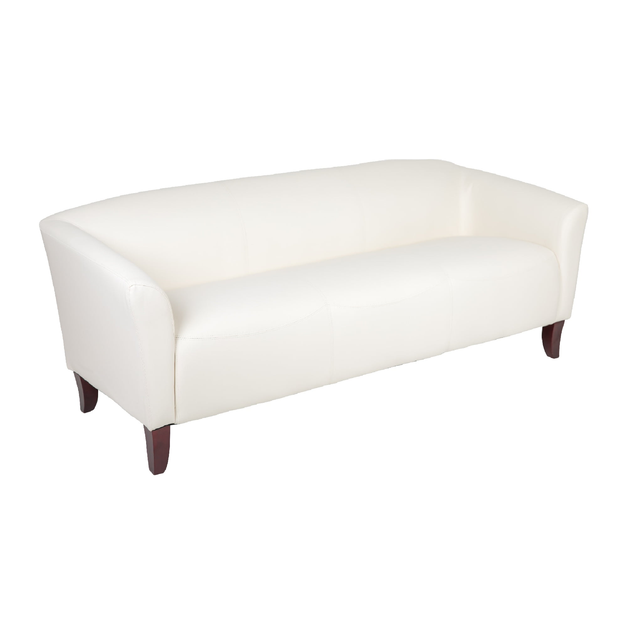 72 75 White Solid Contemporary Upholstered Curved Back Sofa Walmart Com Walmart Com