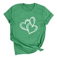 thumbnail image 3 of Felirenzacia Big and Tall Women's Heart Graphic Short Sleeves Pullover Tee Tops, Summer Casual Cotton T Shirt Valentine's Day Gift for Plus Women Green,M, 3 of 7