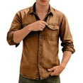 thumbnail image 2 of Business Casual Shirts for Men 2026 Spring Cotton Linen Relaxed Fit Long Sleeve Button Down Lapel Collar Work Shirt, 2 of 6