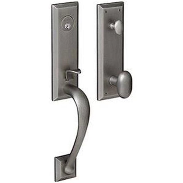 Baldwin 85352452ENTR Estate Cody Single Cylinder Handleset - Distressed Antique Nickel