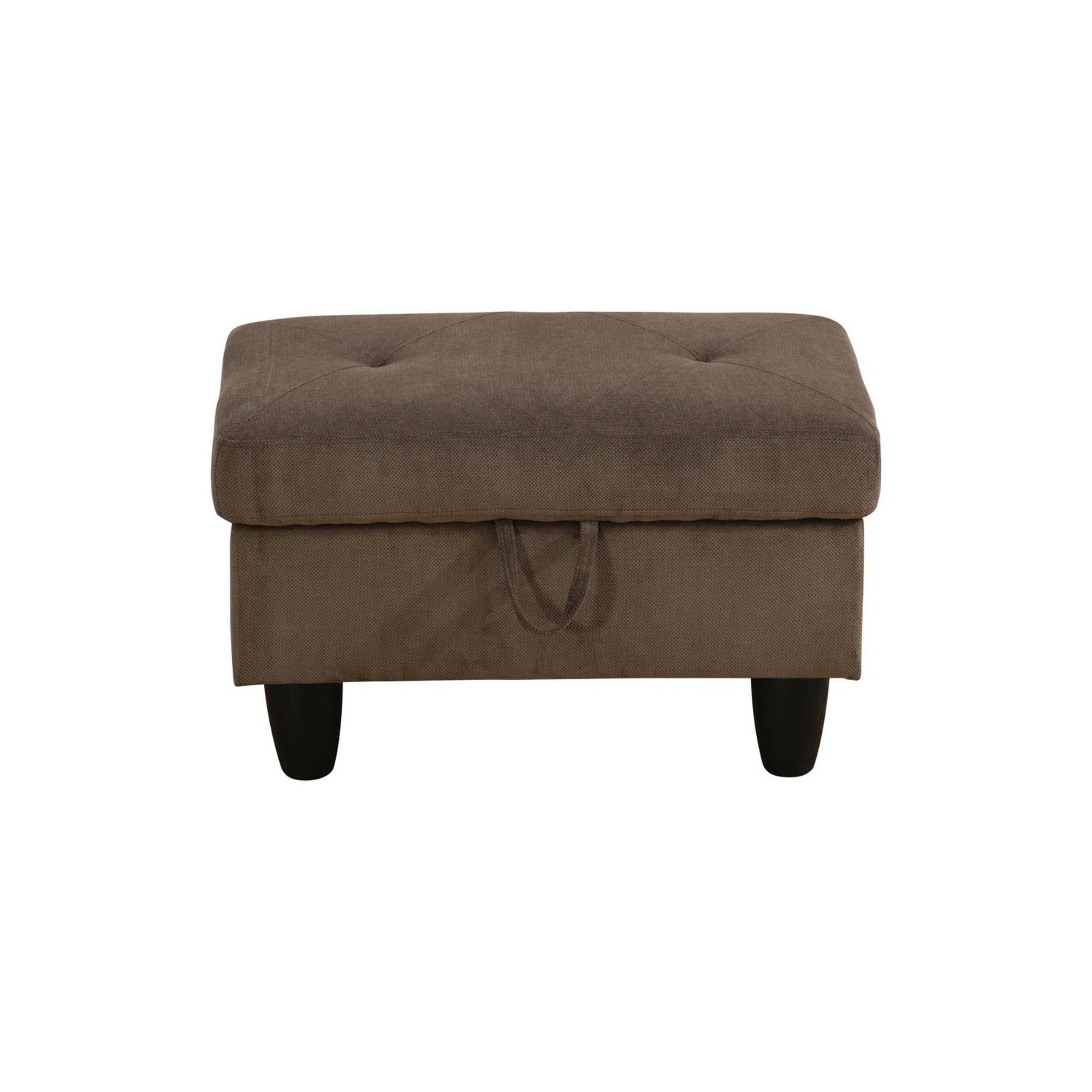 Aukfa 29" Storage Ottoman Bench with Lift Top for Home Office, Flannel, Brown