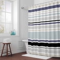 thumbnail image 6 of Gray Black Stripes Shower Curtain for Bathroom Decor, Lines Art Waterproof Fabric Shower Curtain, 48"x72" Set with 12 Hooks, 6 of 9
