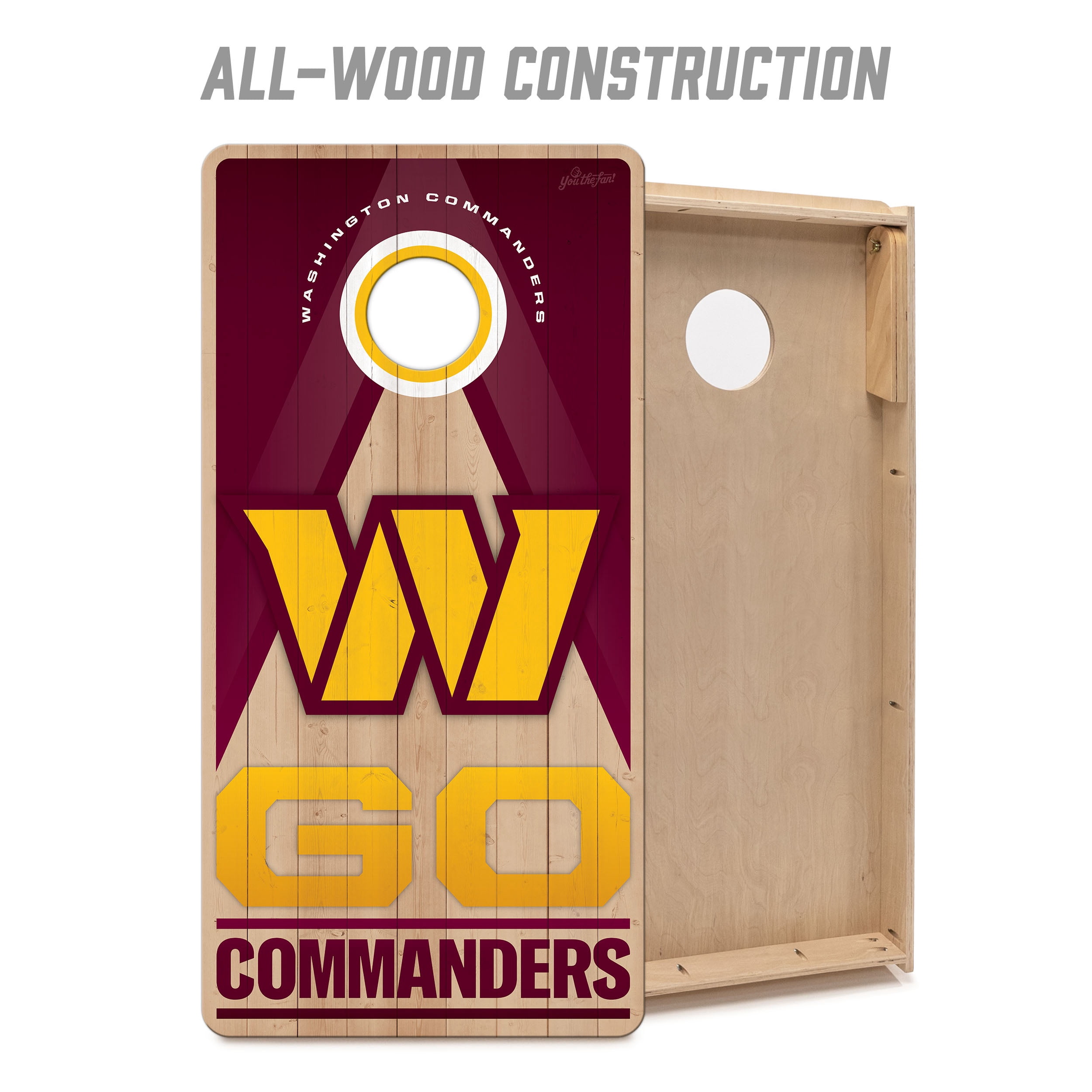 YouTheFan NFL Washington Commanders 2x4 Slogan Series Cornhole NO BAGS