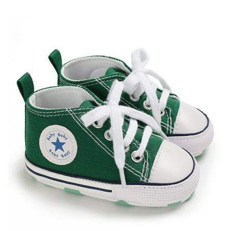 

Baby Boy s Canvas Shoes Toddler High Top Lace Up Denim Unisex Infant Sneakers