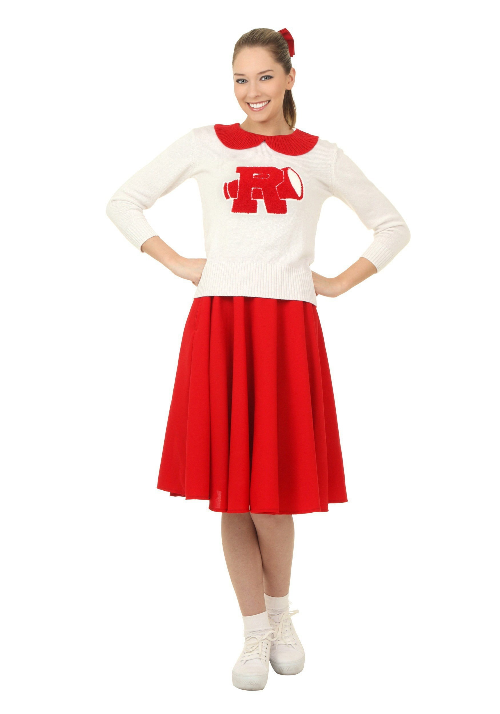 Womens Sandy Rydell High Grease Fancy Dress T-Shirt & Skirt Set 