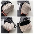 thumbnail image 3 of Bolso bandolera para mujer Bolso grande de cuero PU Bolsos tipo satchel acolchados (Beige) Ndcxsfigh Para Estrenar, 3 of 8