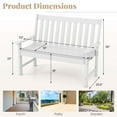 thumbnail image 3 of Costway Garden Bench All-Weather HDPE 2-Person Outdoor Bench for Front Porch Backyard White, 3 of 9
