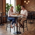 thumbnail image 6 of Homall Bistro Pub Table Round Bar Height Cocktail Table Metal Base MDF Top Obsidian Table with Black Leg 23.8-Inch Top, 39.5-Inch Height, White, 6 of 11