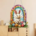 thumbnail image 6 of Kbndieu Easter Bunny Ornaments, Acrylic Stained Glass Sun Catcher Indoor/Outdoor Decor Window Hanging, Easter Tree Decorations for Home Garden Easter Gifts on Clearance, 6 of 6