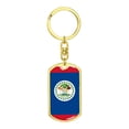 thumbnail image 4 of Belize Flag Keychain Dog Tag Stainless Steel or 18k Gold, 4 of 16