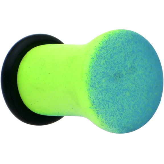 Body Candy Womens 2Pc 2G Ear Plugs Green Blue Ombre Matte Acrylic Single Flare Ear Plug Gauges Set of 2