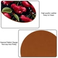 thumbnail image 5 of Cherry 6PCS Round Coasters Set, Microfiber Leather Drink Coasters 11x11 cm/4.3x4.3 in - Heat Mats for Home and Kitchen Use, 5 of 6