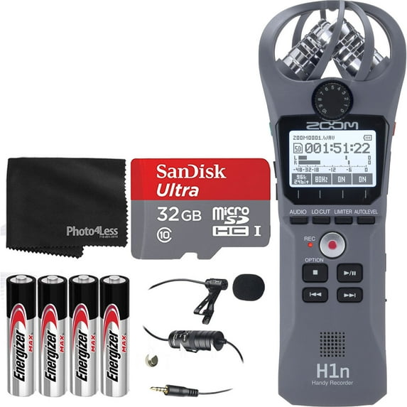Zoom H1n 2-Input / 2-Track Portable Handy Recorder with Onboard X/Y Microphone (Grey)