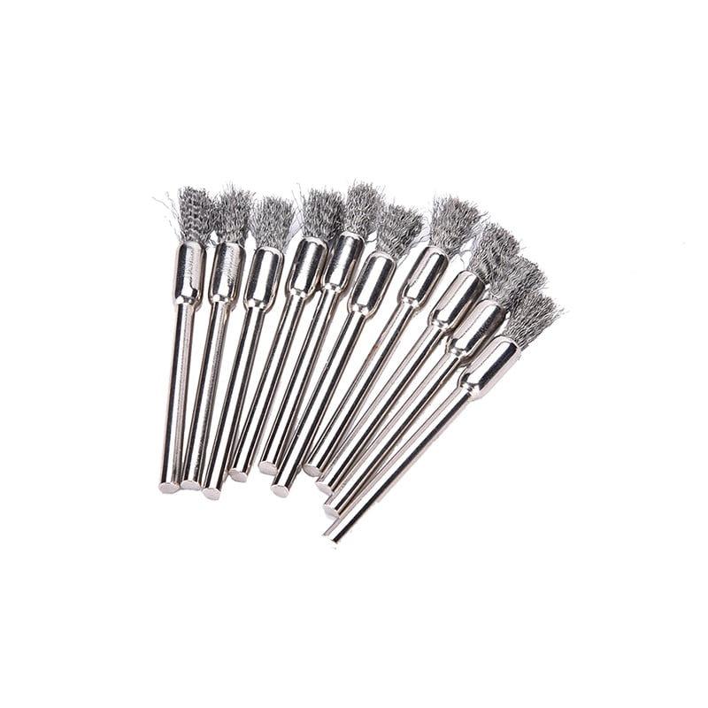 New 10pc Mini Wire Brush Brushes Cup Wheel for Grinder or Drill 3x5mm JH 