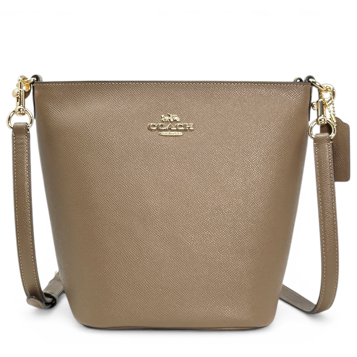 New Coach F31467 Saddle Beige Ema Pebbled Leather Shoulder Bag