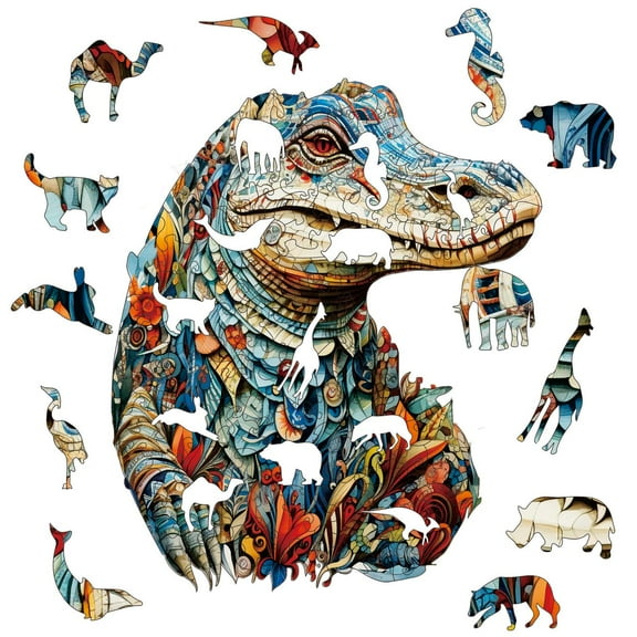 crocodile wooden Jigsaw Puzzles, magic puzzle, family games, toys, decorations, paintings, home decor, gifts