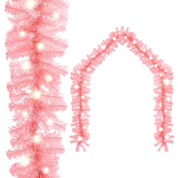 Casafoyer Christmas Garland with LED Lights 787.4" Pink