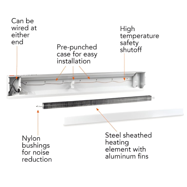 Cadet F Series 4-Foot Electric Baseboard Heater, White photo 4