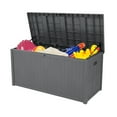 thumbnail image 4 of Resenkos 113gal 430L Large Deck Box, Outdoor Storage Box for Patio Furniture,Garden,Cushions Toys Lockable Seat Waterproof,Gray, 4 of 11
