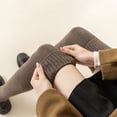 thumbnail image 3 of KuKuZhu Winter Womens Thigh High Socks Cotton Striped Over The Knee Socks Knit Warm Tall Performance Pantyhose 60CM EU 35-41 US 5-8, 3 of 6