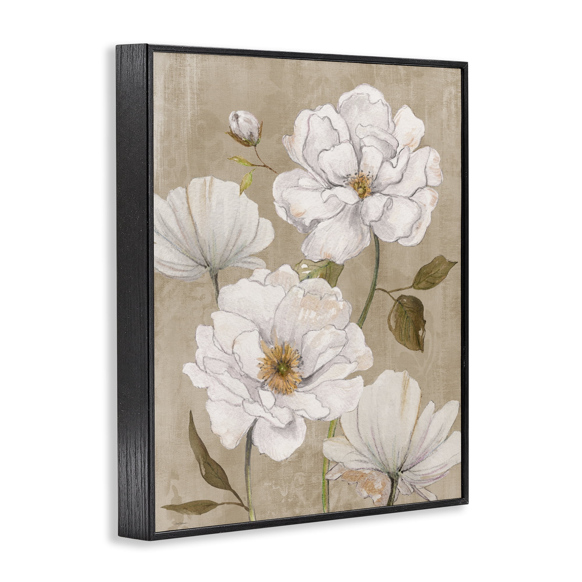 Stupell Industries Rustic Magnolia Blooms Black Framed Giclee Art, design by Carol Robinson