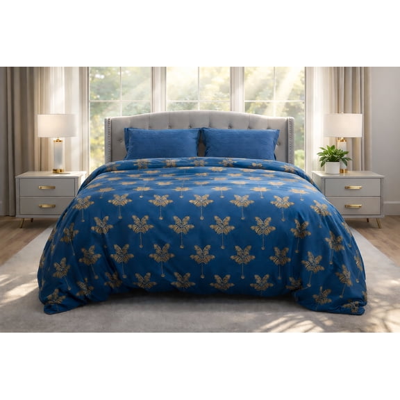 Shajara -100% Cotton Queen Size Duvet Cover Set Including 2 Shams.Made in Green by Oeko-Tex.