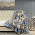 thumbnail image 3 of Home Soft Things Flannel Velvet Throw - Risa - Moonlight Blue - 60" x 70", 3 of 7