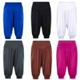 thumbnail image 3 of Pantalones de yoga recortados, pantalones para correr, pantalones bombachos de modal, pantalones de práctica holgados de cintura alta, 3 of 6