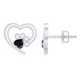 thumbnail image 4 of Rosec Jewels 1/4 CT Heart Shape Black Onyx and Diamond Paw Stud Earrings, 10K White Gold, 4 of 8