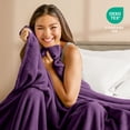 thumbnail image 5 of Bare Home Microplush Fleece Blanket - 300 GSM - Fuzzy Microfleece - Soft & Plush - Twin/Twin XL, Plum, 5 of 10