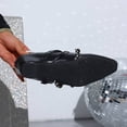 thumbnail image 3 of GERsome Women's Pumps Shoes Low Block Heels Closed Pointy Toe Ankle Strap Wedding Party Work Dress Shoes, Black Size 6, 3 of 9
