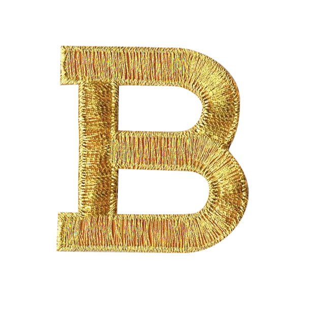 Alphabet Letter B Color Gold 2" Block Style Iron On Embroidered Applique Patch Walmart