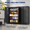 thumbnail image 6 of AUHUP Wider & Deeper Metal Storage Cabinet with Wheels,Tall Rolling Garage Storage Cabinet with Pegboards,Black Garage Metal Cabinets with Lock and Shelves, 43''Wx 20''Dx71"H, 6 of 10