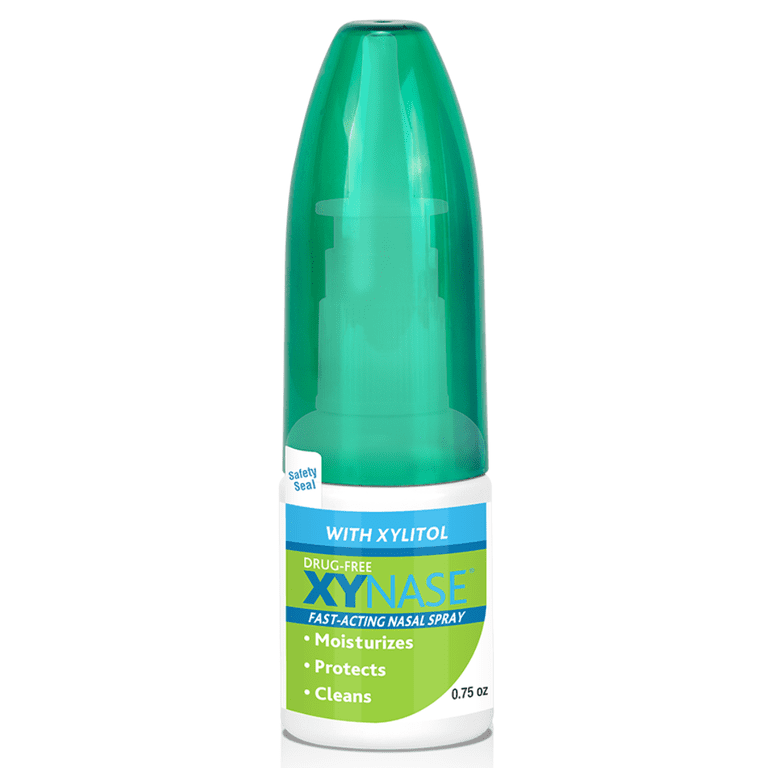 Xynase Saline Nasal Spray with Xylitol, Gentle Mist for Dry Nose